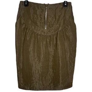 Etro skirt Olive Green Women's made in Italy zipper front size US 6